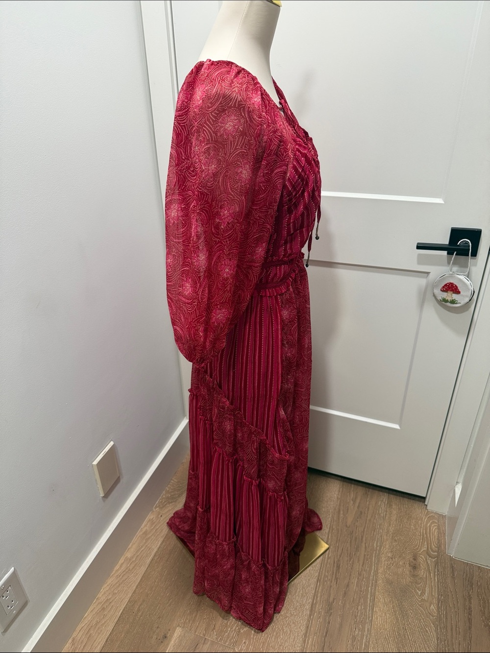 Free People Red “YOURE A JEWEL”  Maxi Dress - Picture 9 of 9